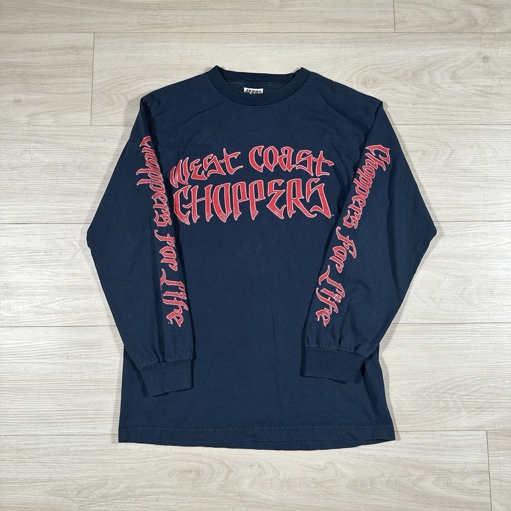 Y2K West Coast Choppers Jesse James Long Sleeve Shirt Black Biker Mens Medium